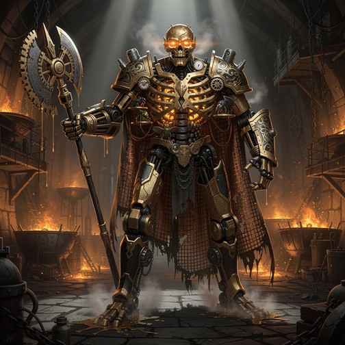 Free Steampunk Brass Guardian Image - Steampunk, Skeleton, Warrior ...