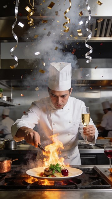 Chef Celebrating Free Culinary Celebration Masterpiece Image - Chef, Flambé, Celebration ...
