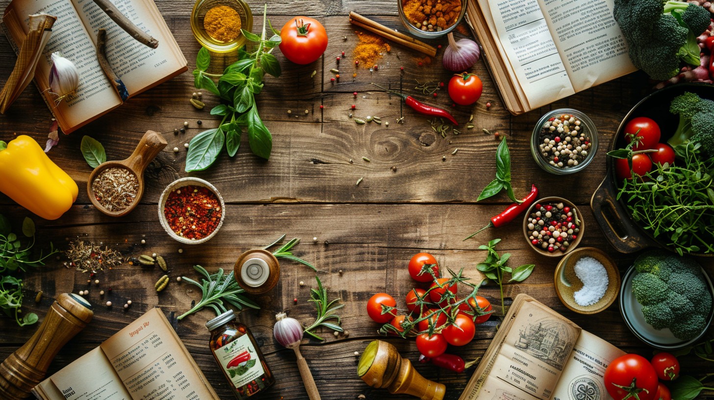 Free Culinary Preparation Scene Image - Cooking, Vegetables, Herbs ...