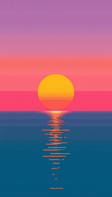 Free Pixel Sunset Serenity Image - Sunset, Beach, Ocean | Download at ...