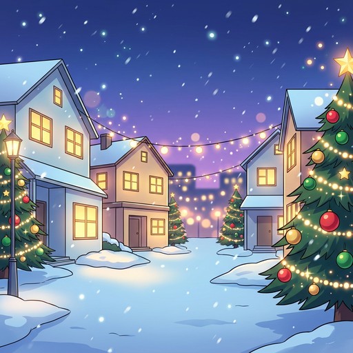 Free Cozy Christmas Village Image - Anime, Christmas, Illustration ...