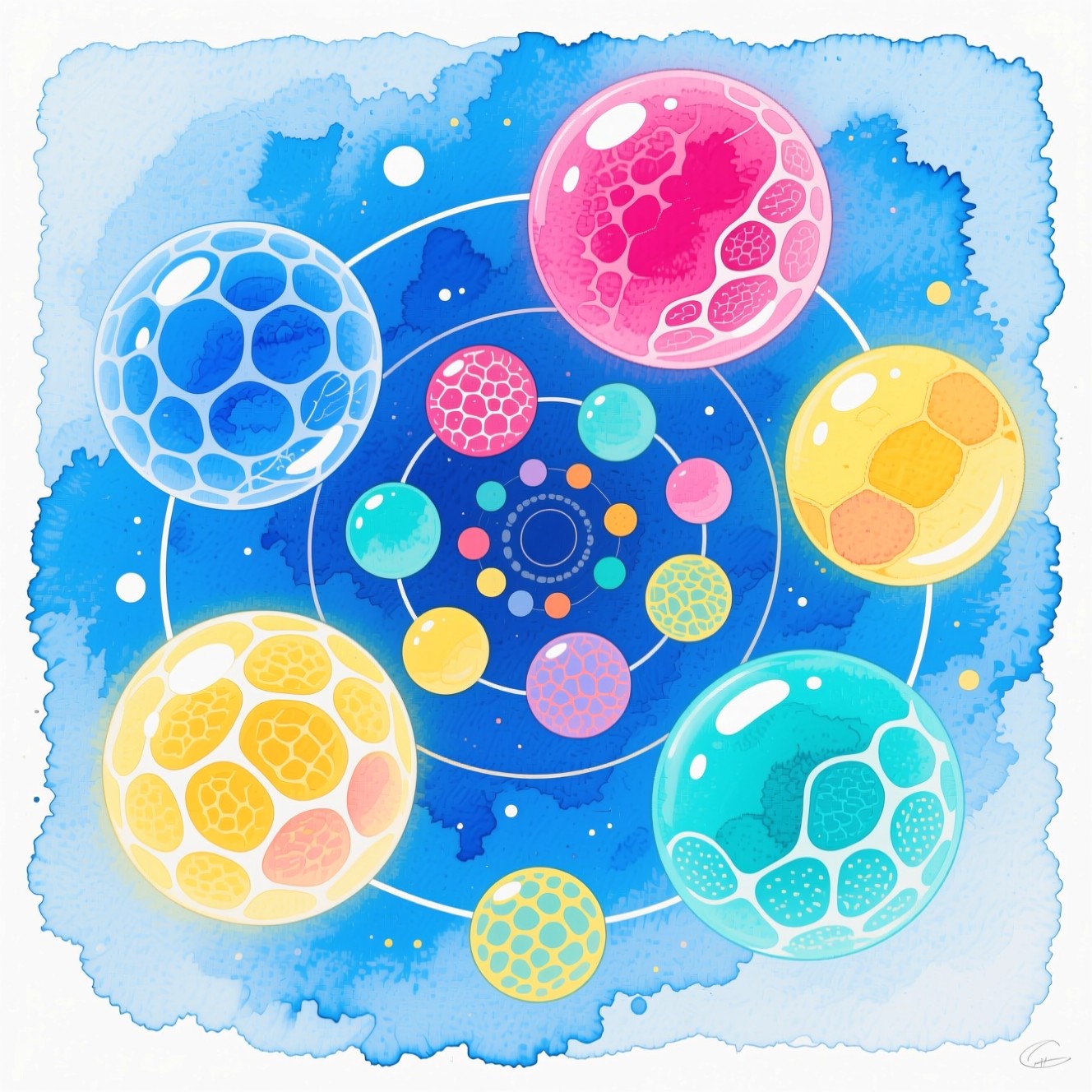 Free Cosmic Bubble Universe Image - Watercolor, Abstract, Spheres ...