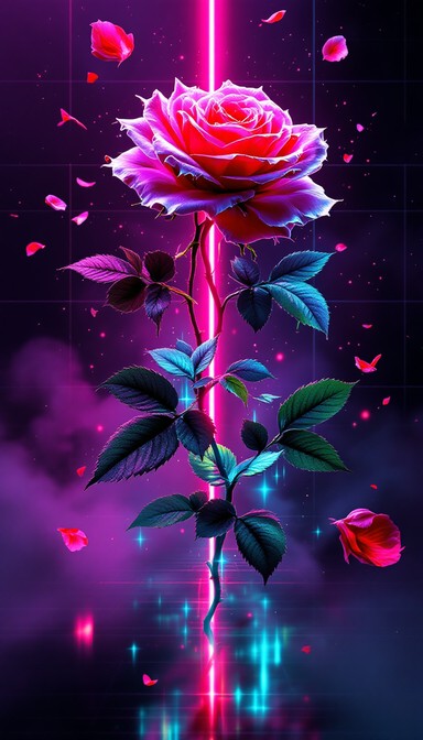 Free Neon Rose Dreams Image - Cyberpunk, Roses, Neon | Download at ...