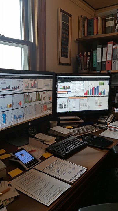 Free Busy office desk Image - Office, Desk, Monitors | Download at ...