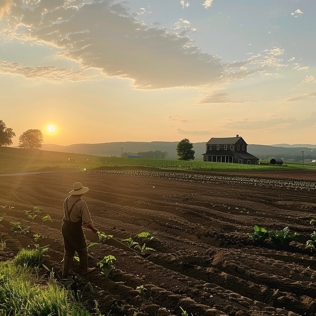Farm Looking Free Sunset Farming Scene Photo - Sunset, Farming, Countryside ...