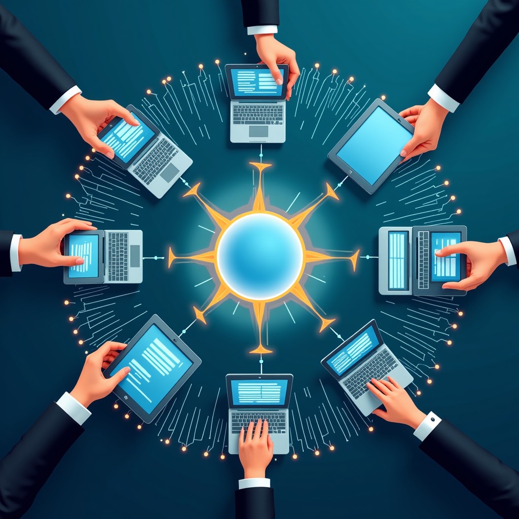 Free Connected Digital Ecosystem Image - Technology, Network, Digital ...