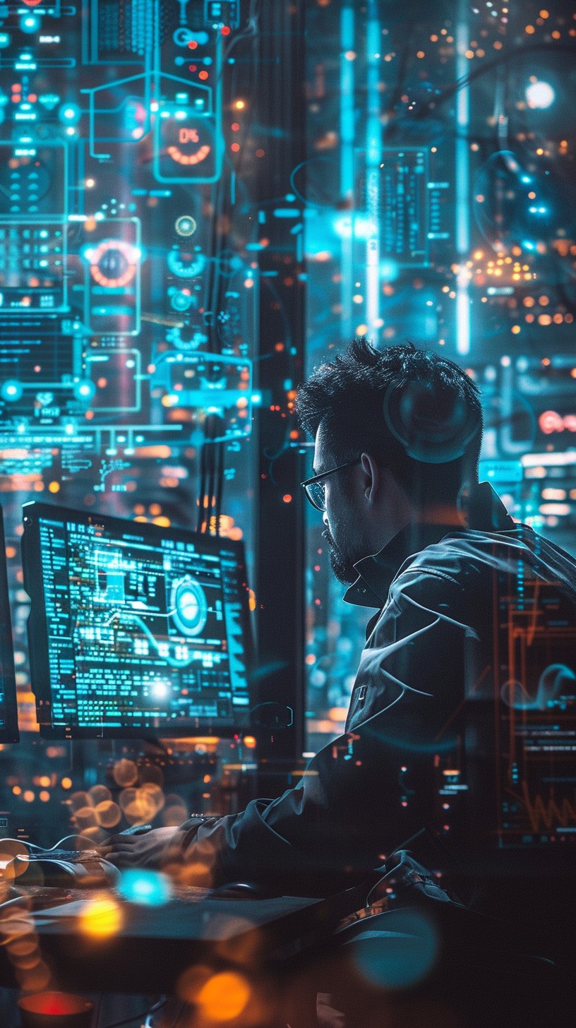 Free Cyberpunk Coding Session Image - Technology, Programmer, Neon ...