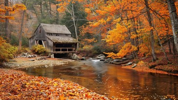 Free Autumn Covered Bridge Image - Autumn, Bridge, River | Download at ...