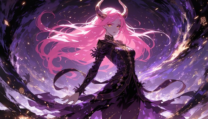 Pink Demon Character Free Pink Demon Girl Image - Anime, Demon, Girl | Download at StockCake