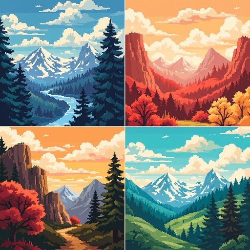 Free Seasonal Pixel Landscapes Image - Pixel, Landscape, Seasons ...