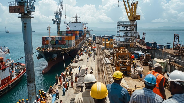 Free Port Workforce Activity Image - Port, Workers, Safety Vests ...