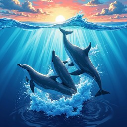 Free Leaping Dolphin Magic Image - Dolphins, Anime, Manga | Download at ...