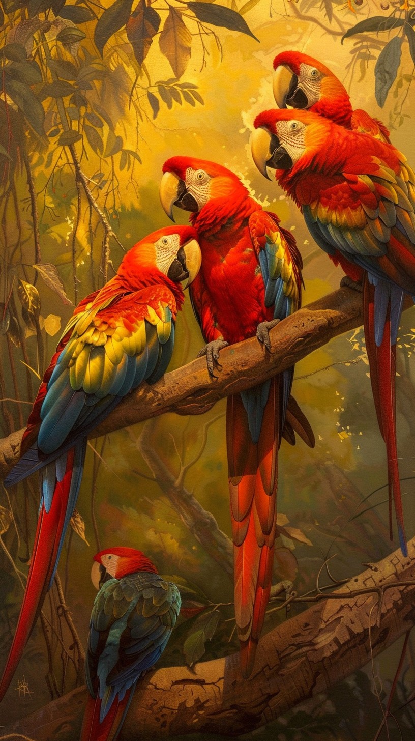 Free Colorful Parrots Perched Image - Parrots, Macaws, Colorful ...