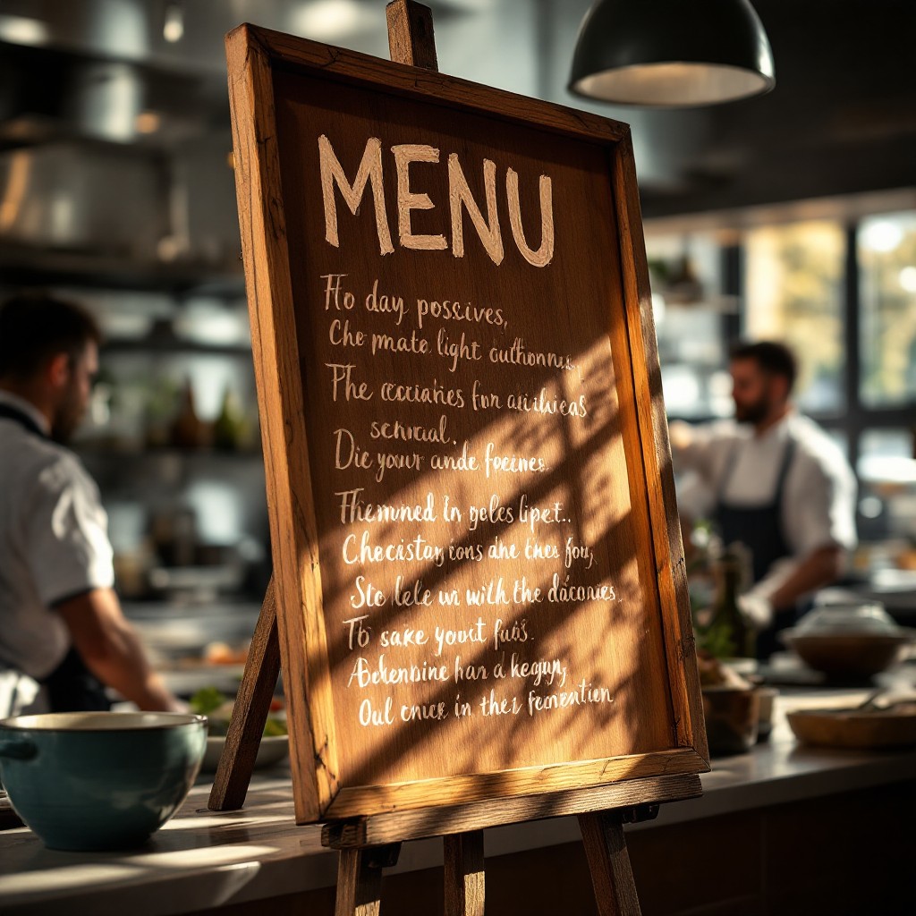 Download Sunlit Kitchen Menu Image - Menu, Restaurant, Kitchen | StockCake