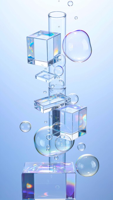 Floating Objects Transparent Free Floating Glass Cubes Image - Minimal, Geometric, Transparent ...