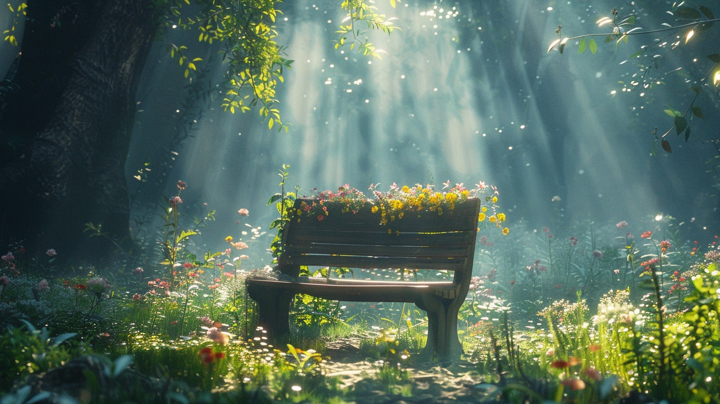 Forest With Bench Free Enchanted Forest Bench Image - Forest, Bench, Sunlight | Download ...