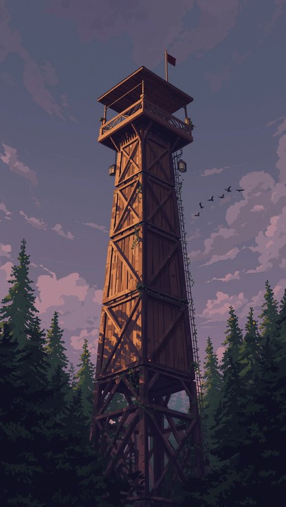Pixels Graphics Watchtower Free Forest Watchtower Sentinel Image - Watchtower, Pixel, Forest ...