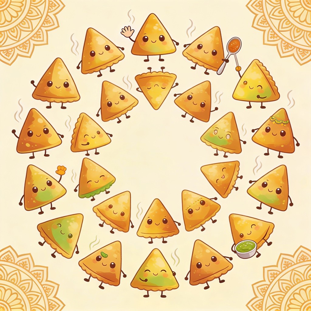 Free Happy Samosa Characters Image - Samosa, Kawaii, Illustration ...