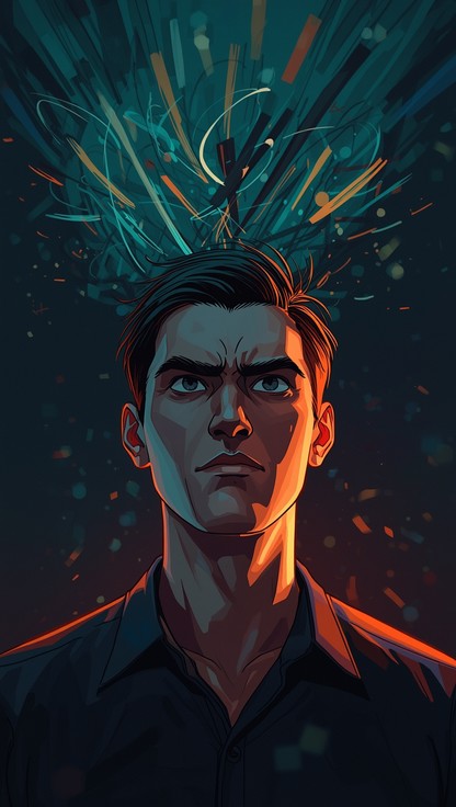 Anxious Abstract Color Free Anxious Thoughts Illustrated Image - Anxiety, Portrait ...