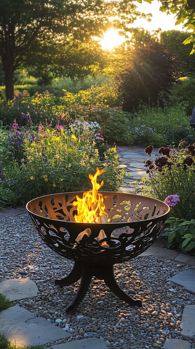 Free Sunset fire pit Image - Garden, Sunset, Fire | Download at StockCake