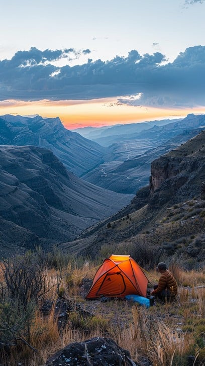 Free Camping at Sunset Image | Download at StockCake