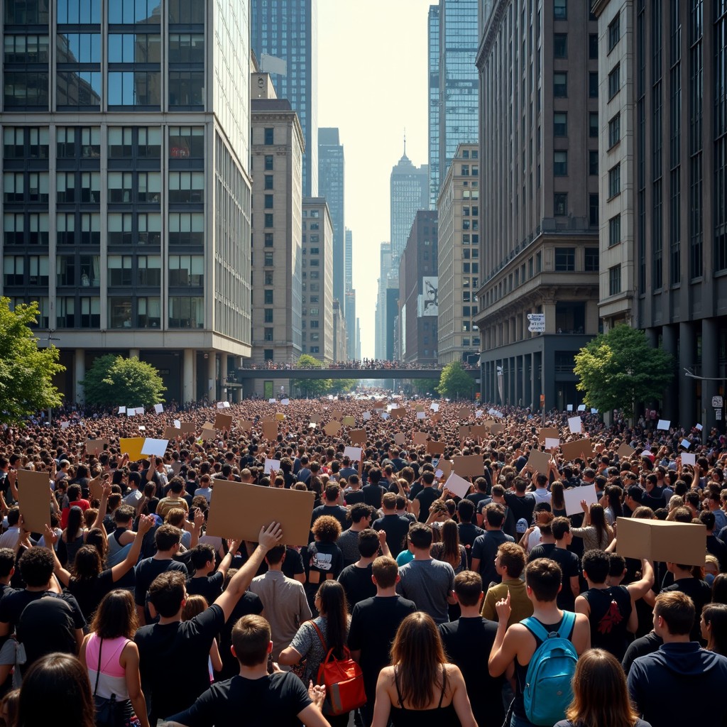 Demonstration Only Free Massive urban demonstration Image - Protest, Demonstration, Crowd ...