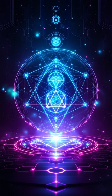 Geometry Neon Background Free Neon Sacred Geometry Image - Neon, Cyberpunk, Geometry | Download ...