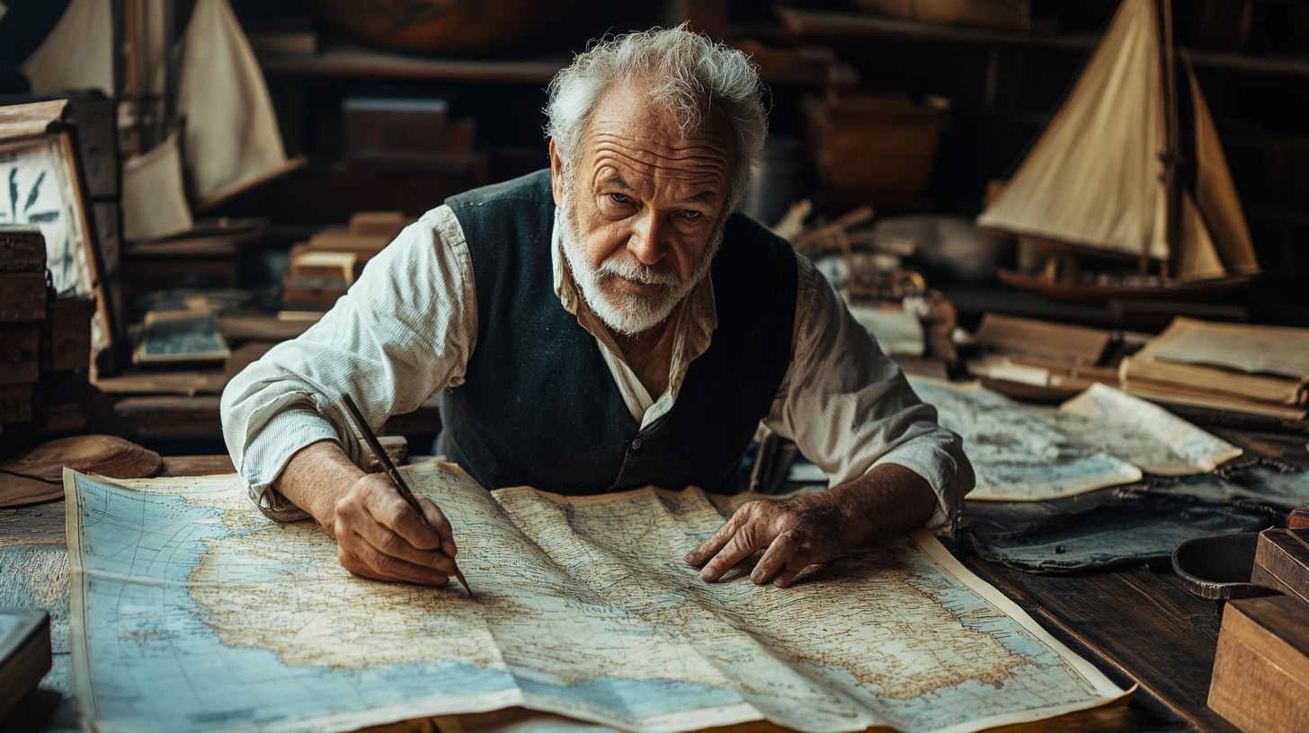 Free Cartographer studying map Image - Elderly, Cartographer, Map ...