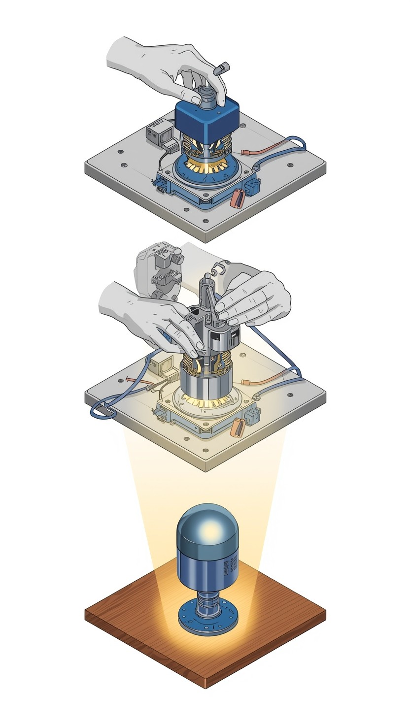 Free Lamp Assembly Process Photo - Isometric, Illustration, Lamp ...