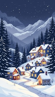 Free Snowy Mountain Village Image - Winter, Snow, Cottage | Download at ...