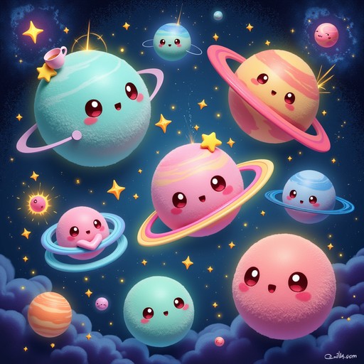 Free Cosmic Kawaii Playground Image - Kawaii, Planets, Cute | Download ...