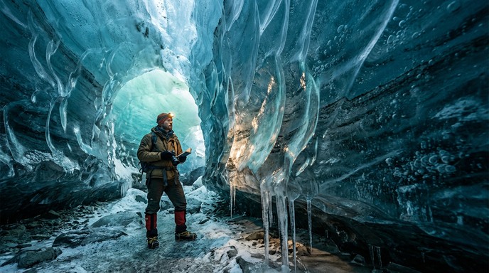 Free Blue Ice Adventure Image - Glacier, Cave, Ice | Download at StockCake