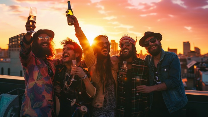 Free Joyful Sunset Celebration Image - Celebration, Sunset, Friends ...