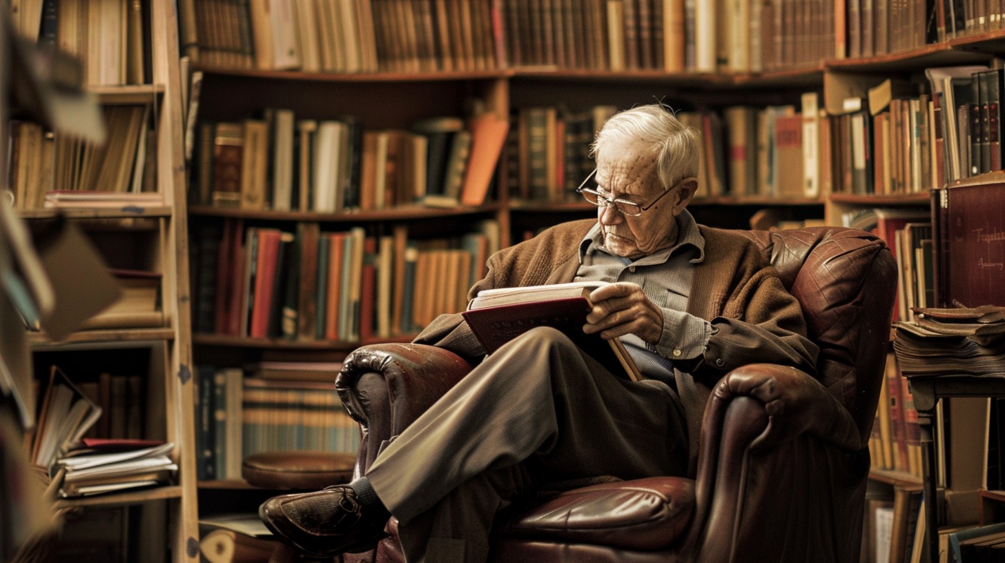Free Reading in Library Image - Elderly, Library, Reading | Download at ...