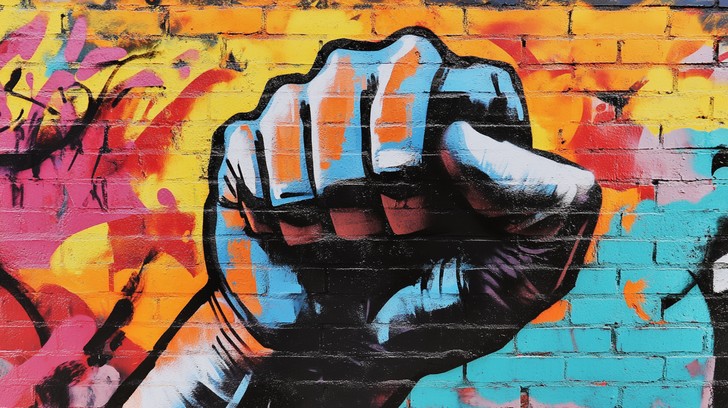 Free Colorful fist mural Image - Streetart, Mural, Graffiti | Download ...