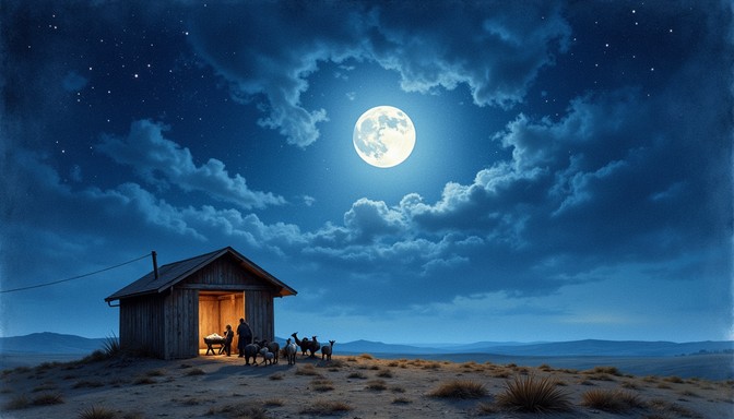 Free Moonlit Country Night Image - Moon, Night, Cabin | Download at ...