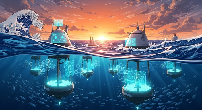 Technology Background Ocean Free Ocean Tech Sentinels Image - Futuristic, Buoys, Ocean | Download ...