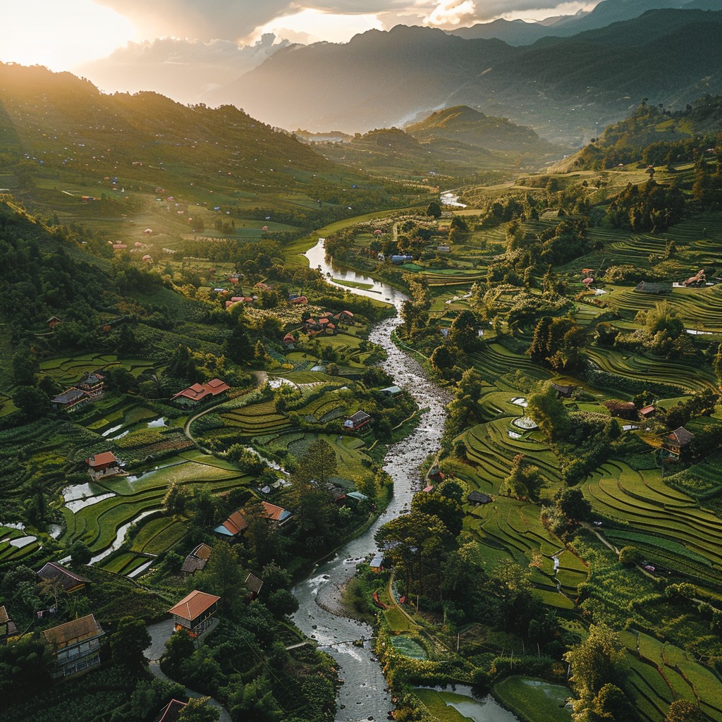 Riveting Rivers Free Riveting Landscape View Image - Landscape, River, Terraces ...