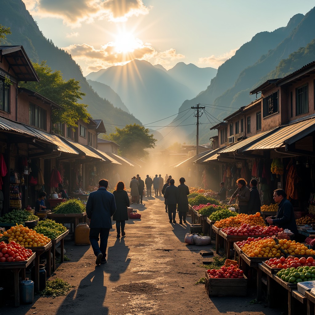 Free Mountain Market Sunrise Image - Market, Mountains, Sunrise ...
