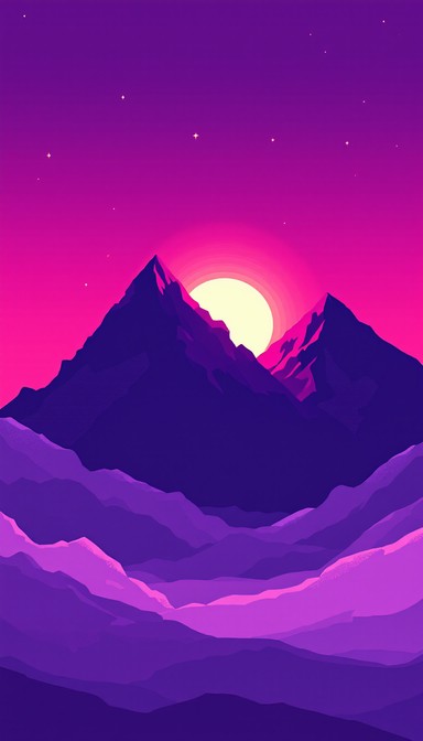 Free Purple Pixel Peaks Image - Landscape, Mountains, Sunset | Download ...