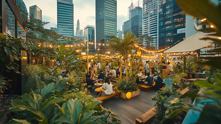 Free Rooftop Urban Oasis Image - Rooftop, Garden, Cityscape | Download ...