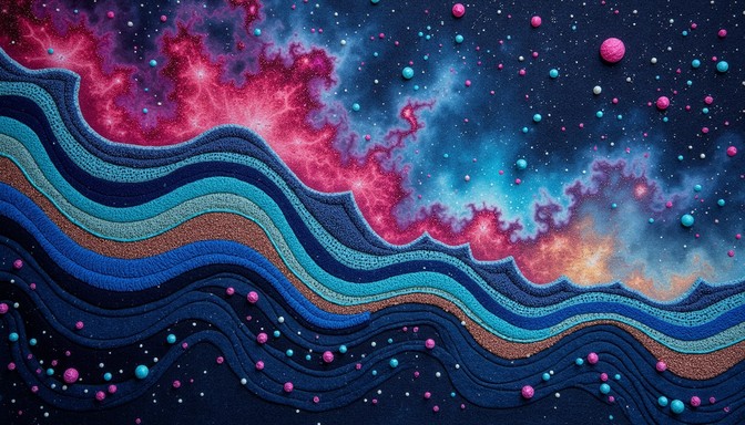 Thread Constellation Free Cosmic Textile Waves Image - Cosmic, Embroidery, Textile ...