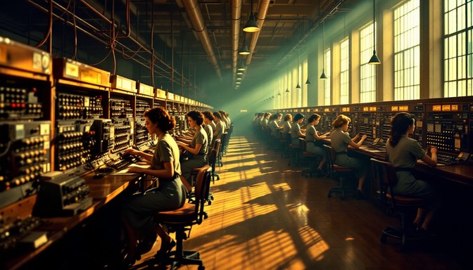 First Switchboard Free Vintage Telephone Exchange Image - Telephone, Switchboard, 1950s ...