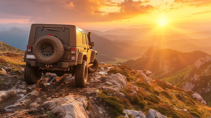 Free Sunset Mountain Drive Image - Sunset, Mountains, Truck | Download ...