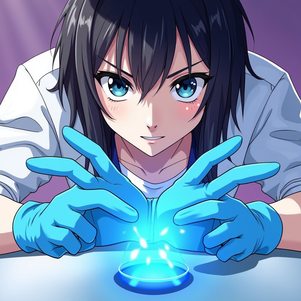 Free Glowing Lab Precision Image - Anime, Laboratory, Gloves | Download ...