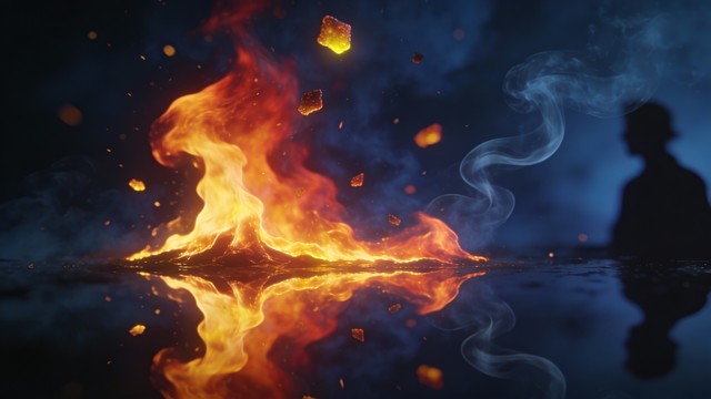 Free Dancing Flames Reflected Image - Fire, Flames, Reflection ...