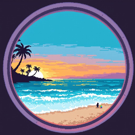 Free Pixel Sunset Paradise Image - Pixel, Beach, Sunset | Download at ...