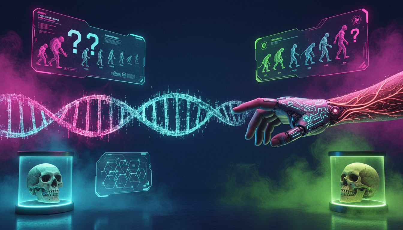 Free Evolution Meets Technology Image - Cyberpunk, Evolution, Dna ...