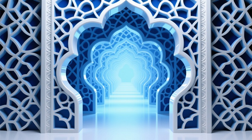 Blue Rectangular Portal Free Blue Geometric Portal Image - Arabesque, Geometric, Portal ...