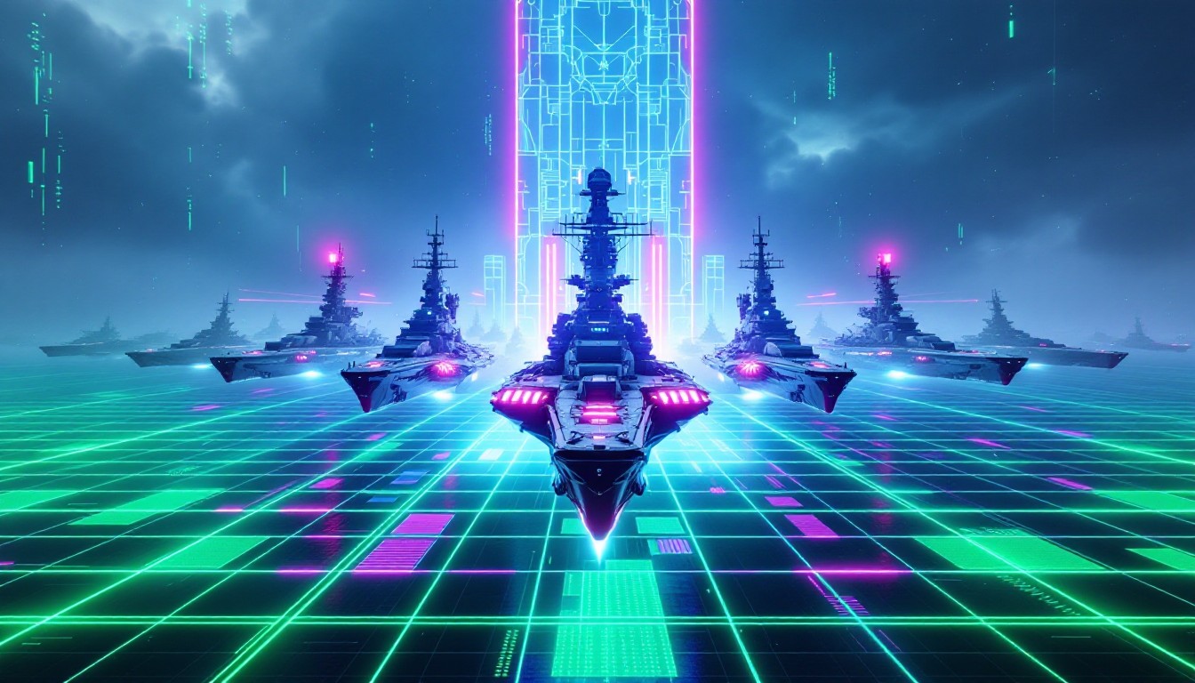 Neon Usmc Free Neon Naval Fleet Image - Synthwave, Cyberpunk, Warships | Download ...
